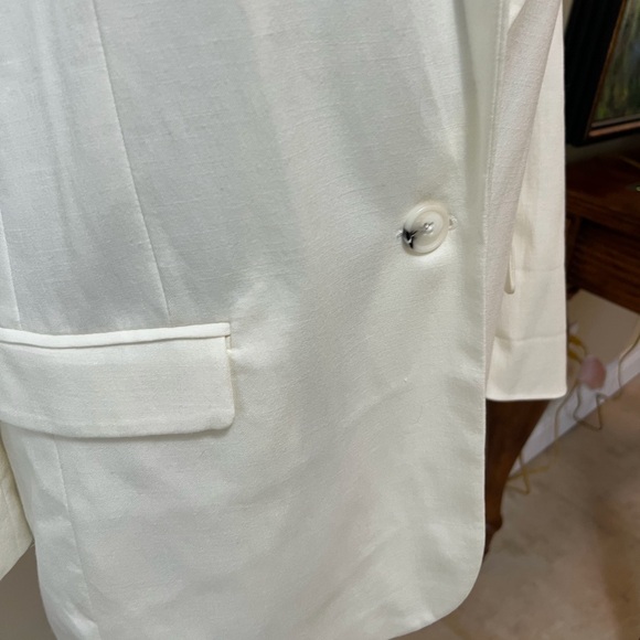 ⭐️ SALE $25 ⭐️ Dynamite Tess Veston The 80’s Blazer Roomy Fit Snow White Blazer - Picture 6 of 12